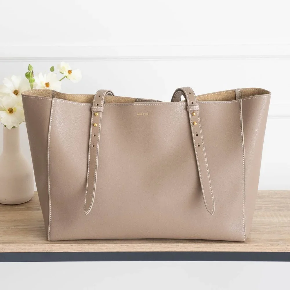*New* Eliana Genuine Pebbled Leather Tote - Biscotti - Picture 7 of 11